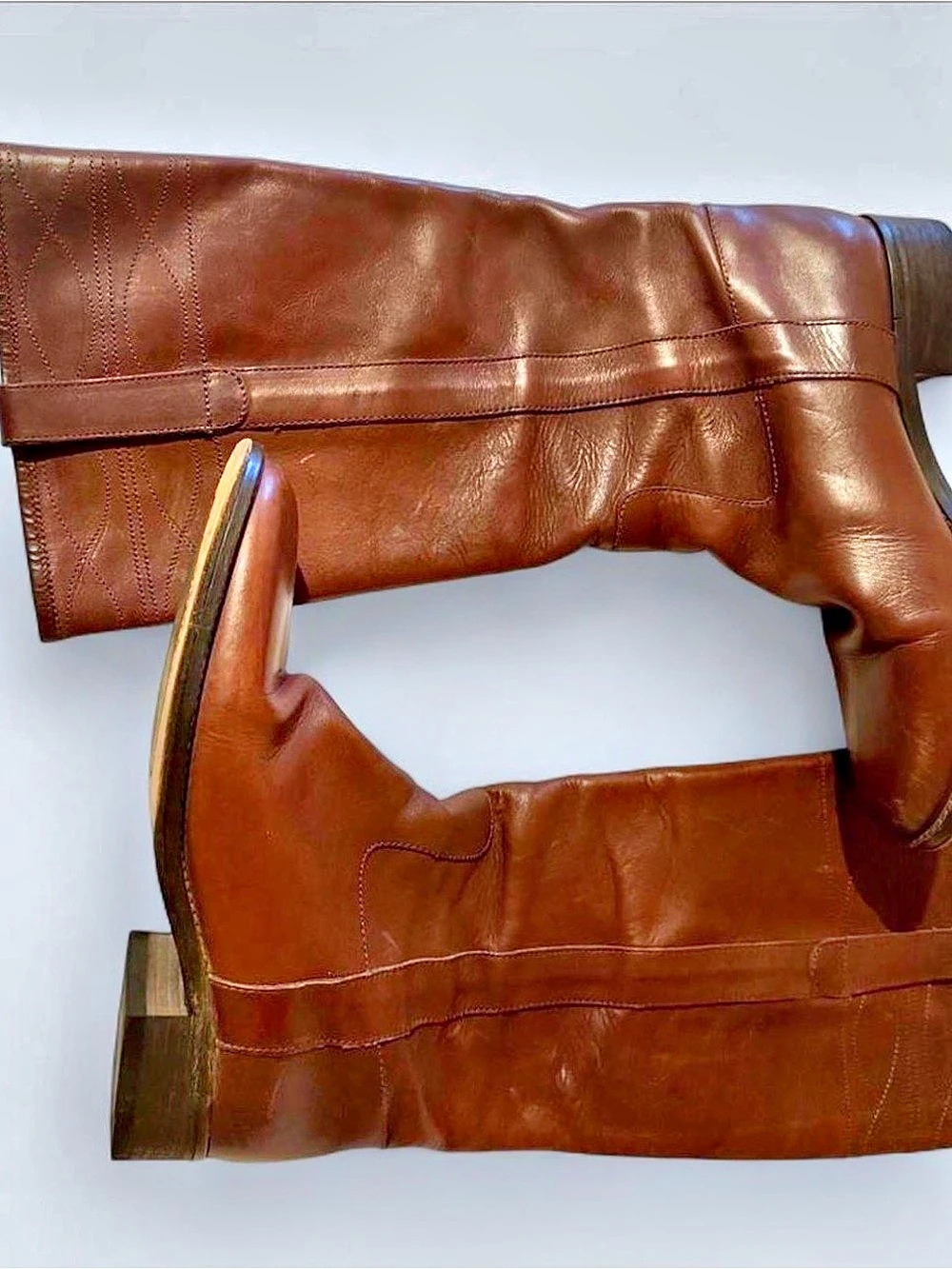 Brown Leather Heeled Boots 9
